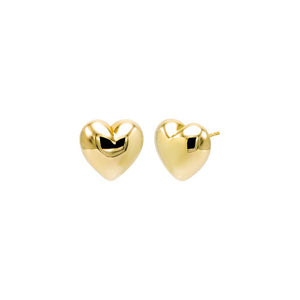 Solid Puffy Heart Stud Earring