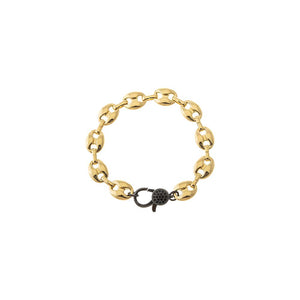 Two-Tone Noir Mariner Pave Toggle Bracelet - Adina Eden's Jewels