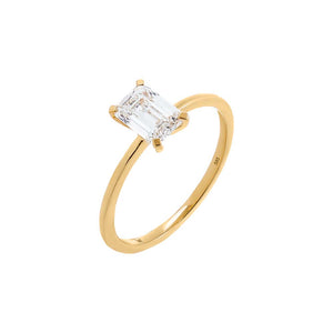 14K Gold / 6 / 0.50 CT Lab Grown Diamond Emerald Engagement Ring 14K - Adina Eden's Jewels
