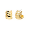 Gold Solid Wide Ridged Hoop Earring - Adina Eden's Jewels