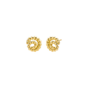 Gold Twisted Rope Stud Earring - Adina Eden's Jewels