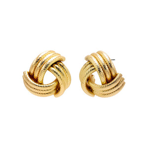 Gold Triple Rope Knot On The Ear Stud Earring - Adina Eden's Jewels
