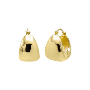 Gold Solid Wide Hoop Earring - Adina Eden's Jewels
