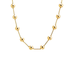Gold Solid Ball X Bar Necklace - Adina Eden's Jewels