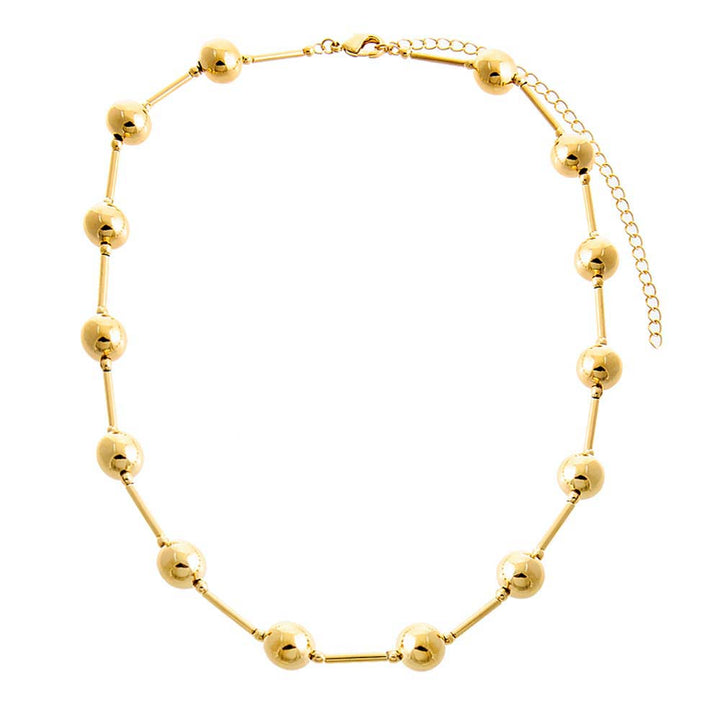 Gold Gold Filled Solid Ball X Bar Necklace - Adina Eden's Jewels