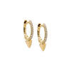 14K Gold / Pair Diamond Pave Spike Huggie Earring 14K - Adina Eden's Jewels