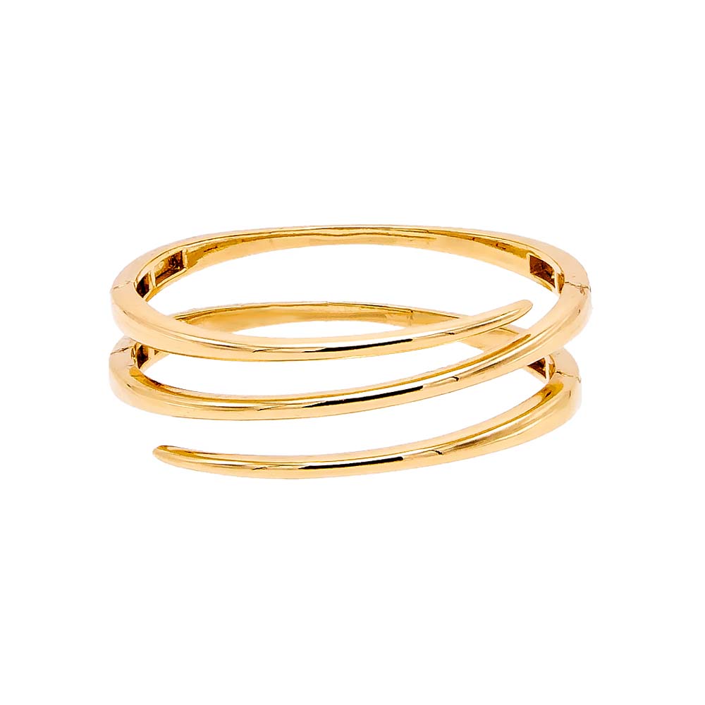 Gold Solid Triple Wrap Bangle Bracelet - Adina Eden's Jewels