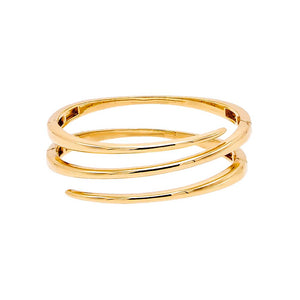 Gold Solid Triple Wrap Bangle Bracelet - Adina Eden's Jewels