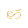 Gold Solid Thin Swirled Curved Cuff Bangle Bracelet - Adina Eden's Jewels