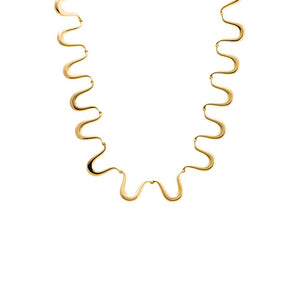 Gold Thin Squiggle Necklace - Adina Eden's Jewels