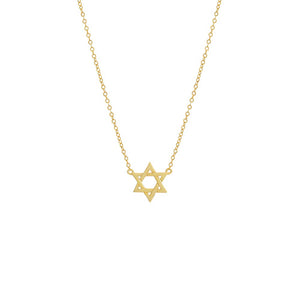 Gold Solid Star Of David Pendant Necklace - Adina Eden's Jewels