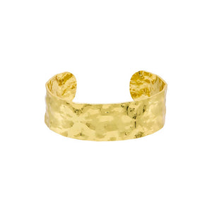 Gold Hammered Cuff Bangle Bracelet - Adina Eden's Jewels