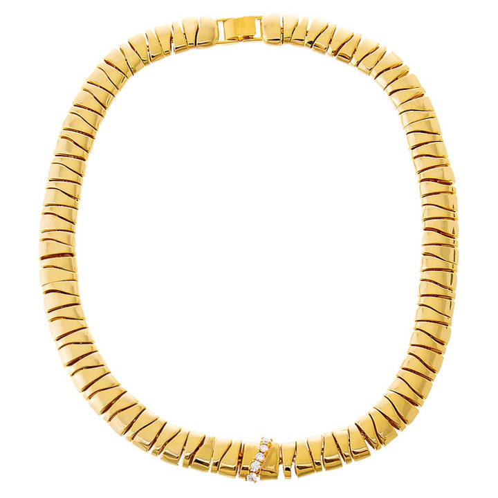  Chunky Pave Accented Unique Shape Chain Necklace - Adina Eden's Jewels
