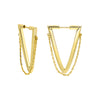 Gold Dangling Chain Triangle Shape Huggie Earring - Adina Eden's Jewels