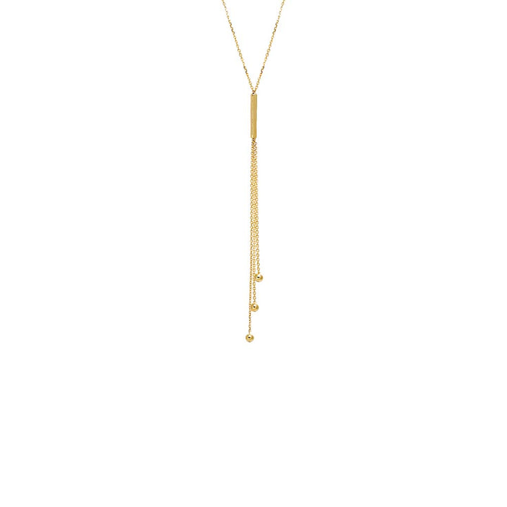 Bar & Ball Drop Lariat Necklace 14K – Adina Eden