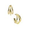 Gold / 30MM Solid Triple Hollow Hoop Earring - Adina Eden's Jewels