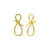 Gold Solid Drop Bow Tie Stud Earring - Adina Eden's Jewels