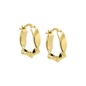 Gold Solid Twister Squiggly Hoop Earring - Adina Eden's Jewels