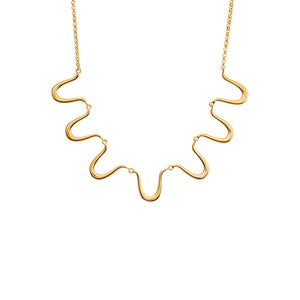 Gold Solid Squiggly Half Chain Necklace - Adina Eden's Jewels