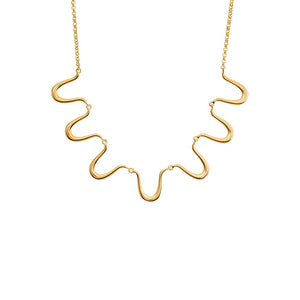Gold Solid Squiggly Half Chain Necklace - Adina Eden's Jewels