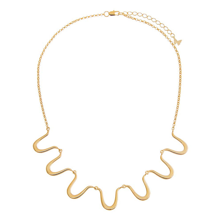  Solid Squiggly Half Chain Necklace - Adina Eden's Jewels