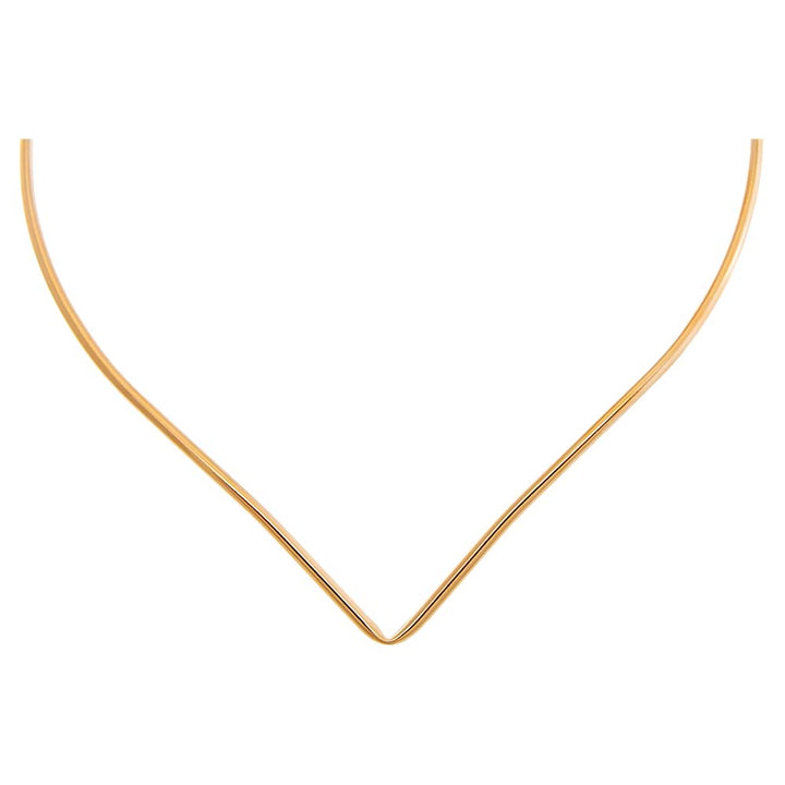  Solid V Shape Collar Choker Necklace - Adina Eden's Jewels