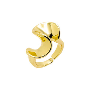 Gold Solid Twirled Wide Ring - Adina Eden's Jewels