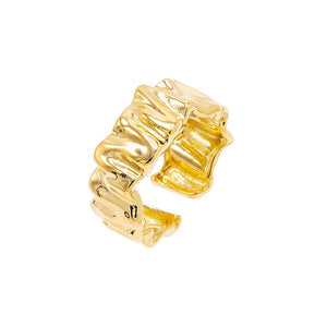 Gold Wide Wavey Adjustable Ring - Adina Eden's Jewels