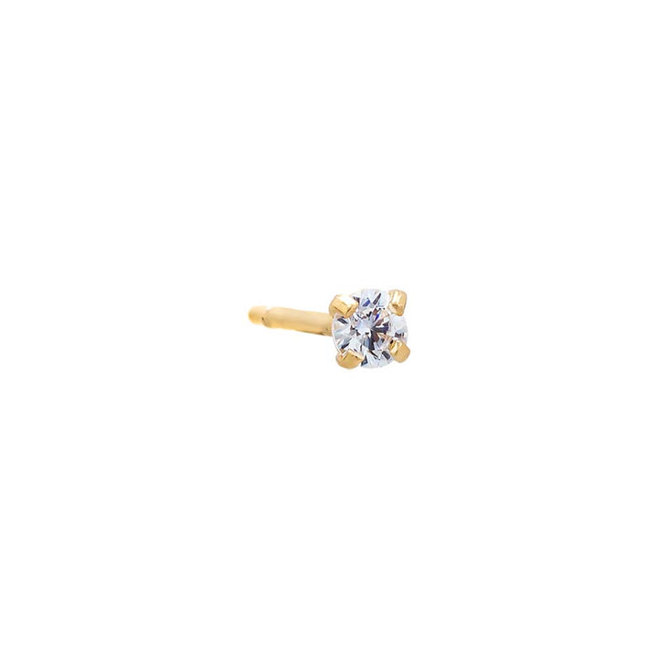 14K Gold / 2 MM / Single Solitaire Stud Earring 14K - Adina Eden's Jewels