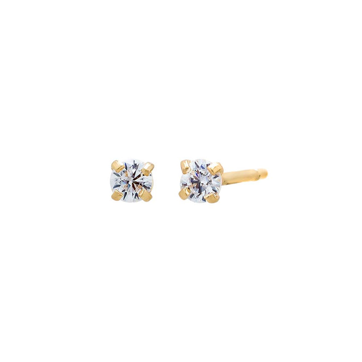 VRAI Solitaire Stud Round Brilliant Earrings | 14K Rose Gold