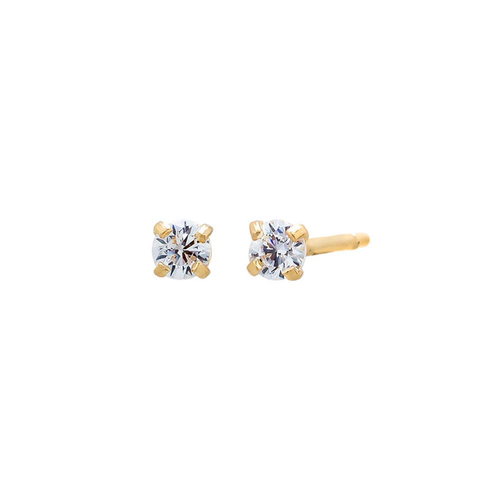  Everyday Gold Filled CZ Diamond Stud Earrings - Tiny Wedding  Zircon Post Earrings for Bride and Bridesmaid - Size 3mm : Handmade Products