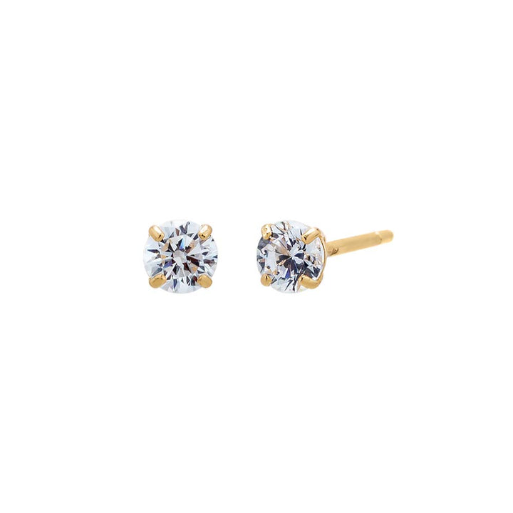 14K Gold / 3 MM / Pair Solitaire Stud Earring 14K - Adina Eden's Jewels
