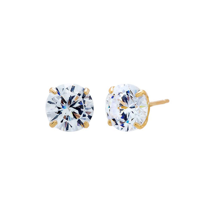 14K Gold / 6 MM / Pair Solitaire Stud Earring 14K - Adina Eden's Jewels