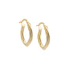 14K Gold Oval Fluted Twisted Hoop Earring 14K - Adina Eden's Jewels