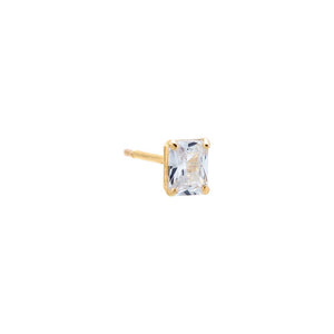 14K Gold / Single CZ Baguette Shape Stud Earring 14K - Adina Eden's Jewels