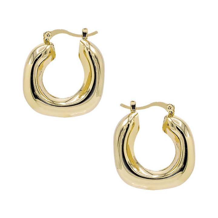  Solid Wide Chunky Square Hoop Earring - Adina Eden's Jewels