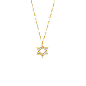 Gold Pavé Star Of David Pendant Necklace - Adina Eden's Jewels