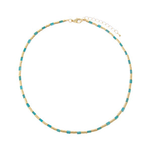 Turquoise Golden Turquoise Gemstone Choker Necklace - Adina Eden's Jewels