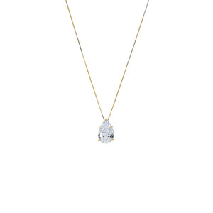 Gold Fancy Pear CZ Necklace - Adina Eden's Jewels