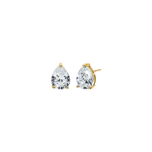 Gold Moissanite Pear Stud Earring - Adina Eden's Jewels