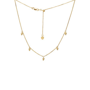 Mini Ball Station Choker Necklace 14K