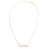  Diamond Large Uppercase Block Nameplate Necklace 14K - Adina Eden's Jewels