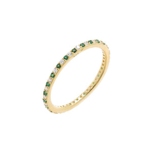 Emerald Green / 6 CZ Emerald Green Prong Round Enternity Band - Adina Eden's Jewels