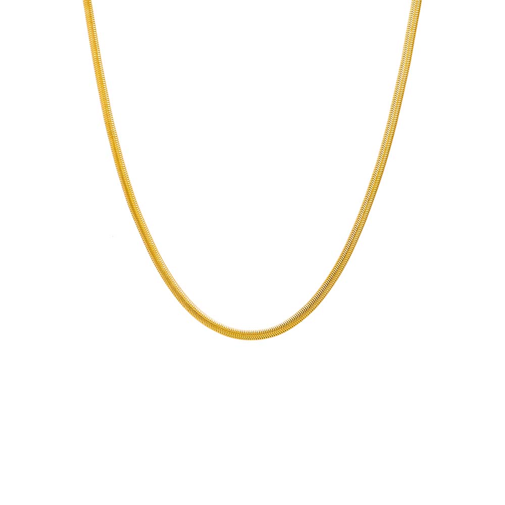 Gold Solid Snake Choker Necklace - Adina Eden's Jewels
