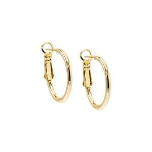 Gold / 20MM Rounded Hollow Hoop Earring - Adina Eden's Jewels