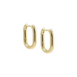 Gold Solid XL Oval Hoop Earring - Adina Eden's Jewels