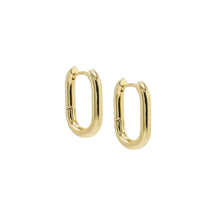Gold Solid XL Oval Hoop Earring - Adina Eden's Jewels