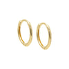 14K Gold / 12 MM / Pair Mini Solid Huggie Earring 14K - Adina Eden's Jewels