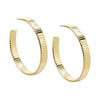 Gold / 50MM Ridged Flat Hoop Earring - Adina Eden's Jewels