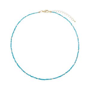 Turquoise Turquoise GemStone Beaded Choker Necklace - Adina Eden's Jewels